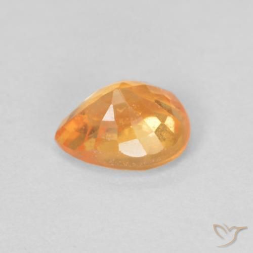 Hilo de espesartita Naranja claro natural de 0.43 ct, En forma de pera, VS