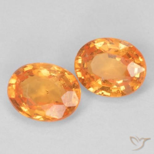 Gemas de Hilo de espesartita Naranja claro natural de 0.93 ct, Ovalada, VS
