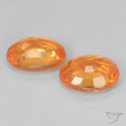 Gemas de Hilo de espesartita Naranja claro natural de 0.93 ct, Ovalada, VS