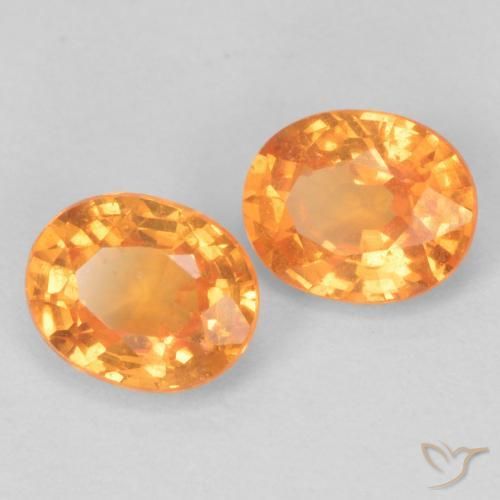 Gemas de Hilo de espesartita Naranja medio natural de 0.97 ct, Ovalada, VS