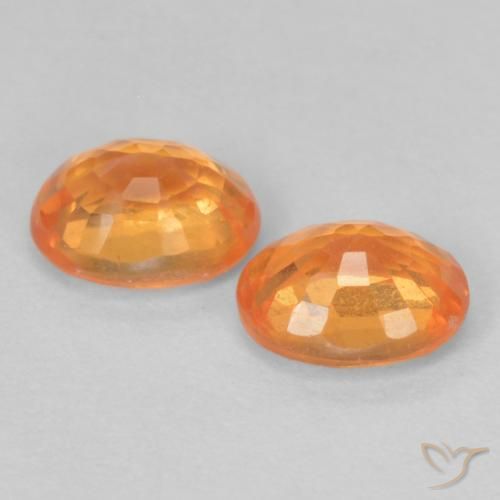 Gemas de Hilo de espesartita Naranja medio natural de 0.97 ct, Ovalada, VS