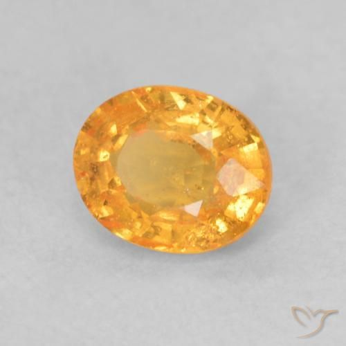 Hilo de espesartita Naranja albaricoque natural de 0.55 ct, Ovalada, VS-SI