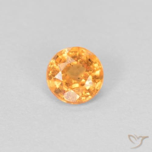 0.27ct Natural Naranja intenso Hilo de espesartita, Redondo, VS