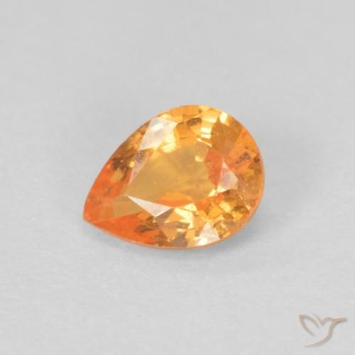 0.39ct Natural Naranja claro Hilo de espesartita, En forma de pera, VVS-VS