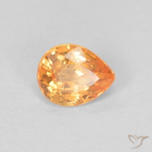 Hilo de espesartita Naranja claro natural de 0.43 ct, En forma de pera, VVS-VS
