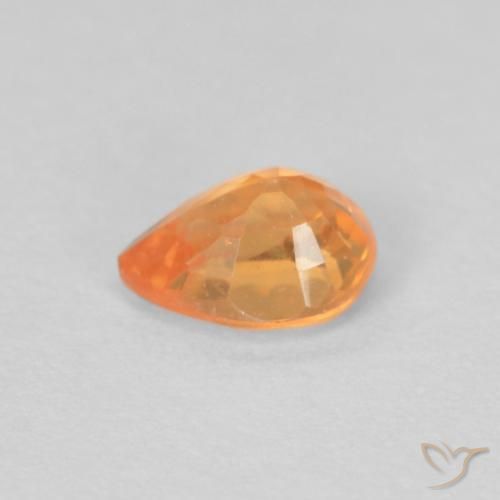 Hilo de espesartita Naranja claro natural de 0.43 ct, En forma de pera, VVS-VS