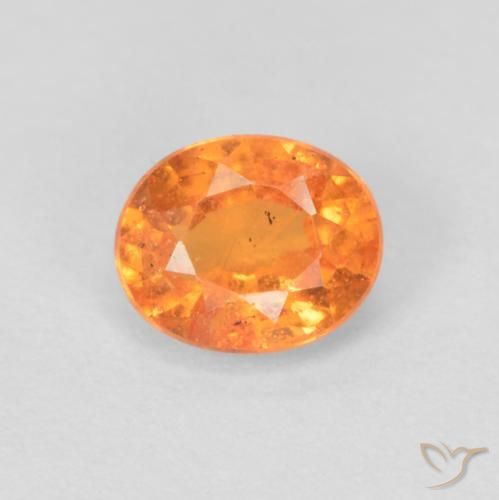 0.54ct Natural Naranja medio Hilo de espesartita, Ovalada, VS-SI