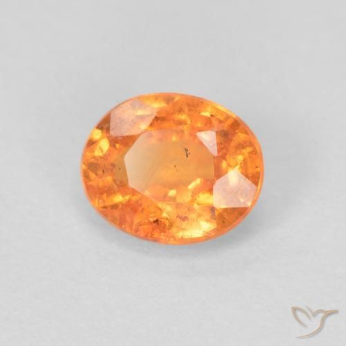 Hilo de espesartita Naranja medio natural de 0.54 ct, Ovalada, VS-SI