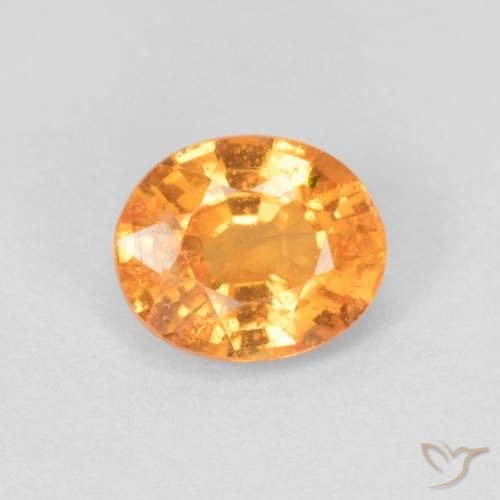 0.56ct Natural Naranja claro Hilo de espesartita, Ovalada, VS-SI