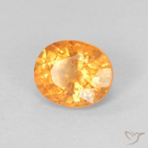 Hilo de espesartita Naranja miel natural de 0.70 ct, Ovalada, VS-SI