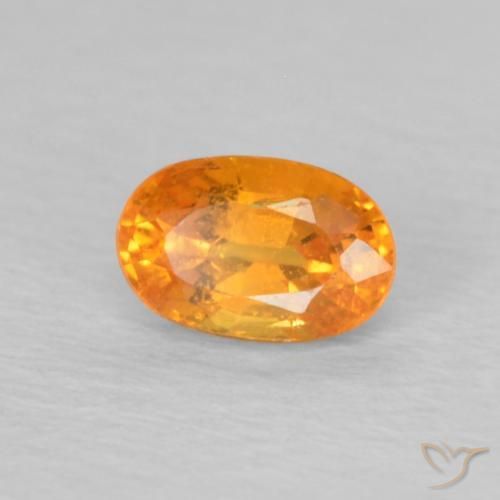 Hilo de espesartita Naranja miel natural de 0.45 ct, Ovalada, VS