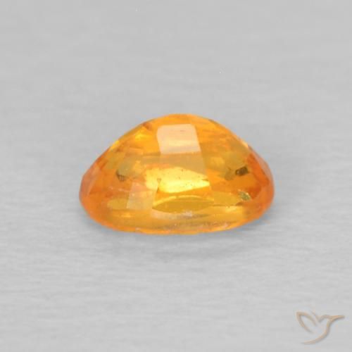 Hilo de espesartita Naranja miel natural de 0.45 ct, Ovalada, VS