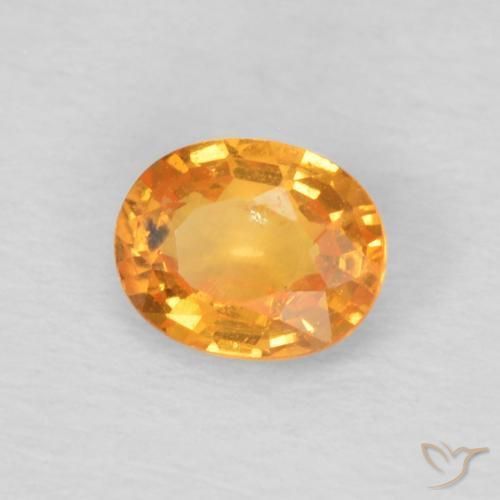 Hilo de espesartita Ámbar naranja natural de 0.44 ct, Ovalada, VS