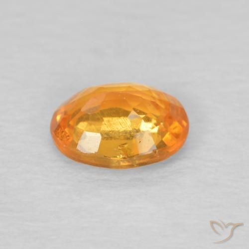 Hilo de espesartita Ámbar naranja natural de 0.44 ct, Ovalada, VS
