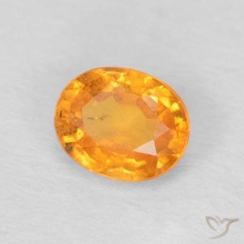 Hilo de espesartita Ámbar naranja natural de 0.50 ct, Ovalada, VS