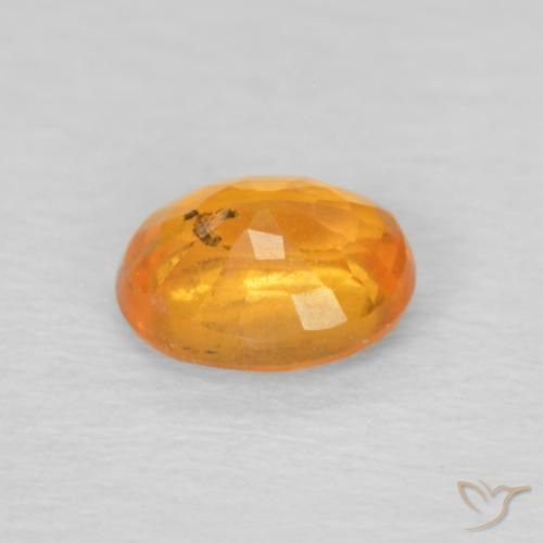 Hilo de espesartita Ámbar naranja natural de 0.50 ct, Ovalada, VS