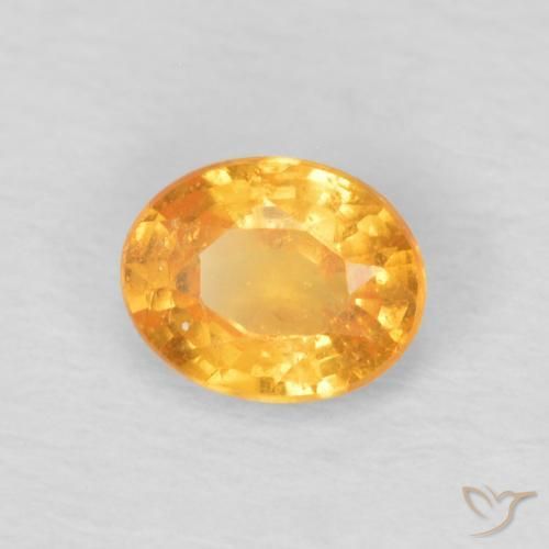 Hilo de espesartita Naranja miel natural de 0.47 ct, Ovalada, VS