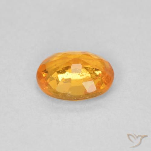 Hilo de espesartita Naranja miel natural de 0.48 ct, Ovalada, VS
