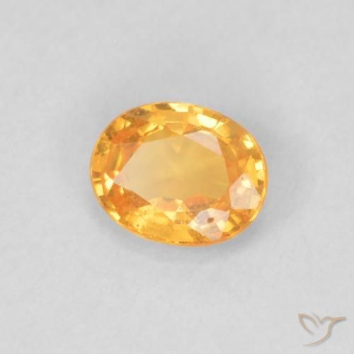 Hilo de espesartita Naranja miel natural de 0.40 ct, Ovalada, VS