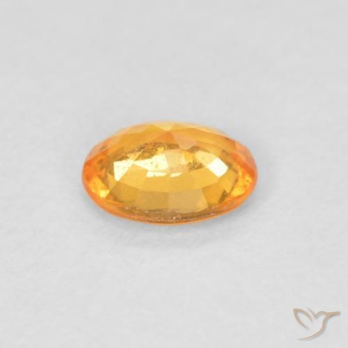 Hilo de espesartita Naranja miel natural de 0.40 ct, Ovalada, VS