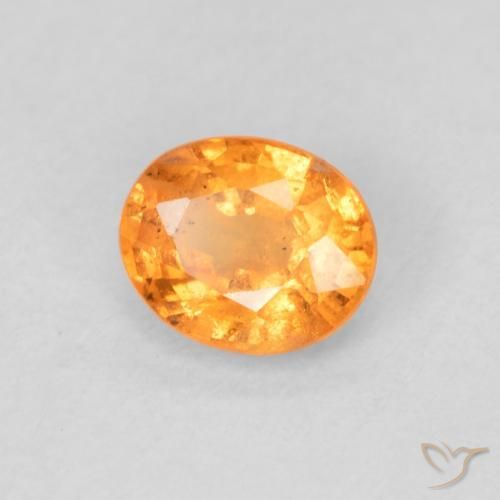 Hilo de espesartita Naranja miel natural de 0.54 ct, Ovalada, VS-SI