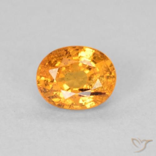 0.55ct Natural Naranja miel Hilo de espesartita, Ovalada, VS-SI