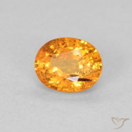 Hilo de espesartita Naranja miel natural de 0.55 ct, Ovalada, VS-SI