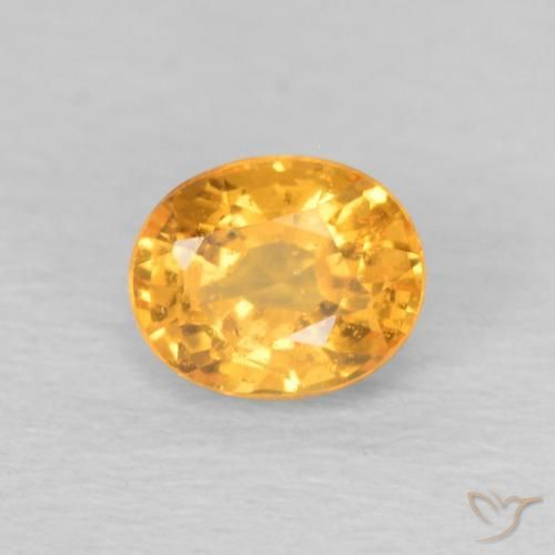 Hilo de espesartita Dorado naranja oscuro natural de 0.58 ct, Ovalada, VS