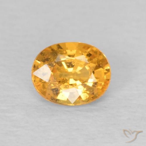 0.49ct Natural Medium Light-Orange Hilo de espesartita, Ovalada, VS