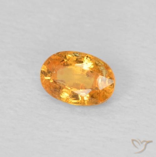 Hilo de espesartita Naranja miel natural de 0.33 ct, Ovalada, VS-SI