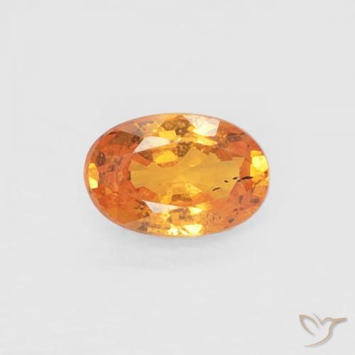 0.37ct Natural Naranja albaricoque Hilo de espesartita, Ovalada, VS