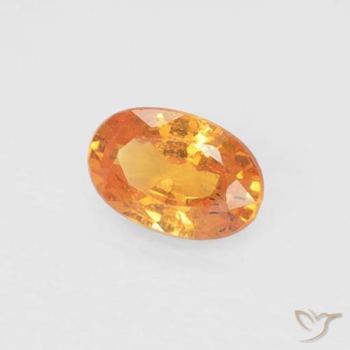 Hilo de espesartita Naranja albaricoque natural de 0.37 ct, Ovalada, VS