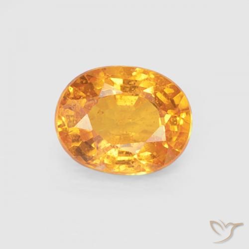 0.57ct Natural Naranja albaricoque Hilo de espesartita, Ovalada, VS