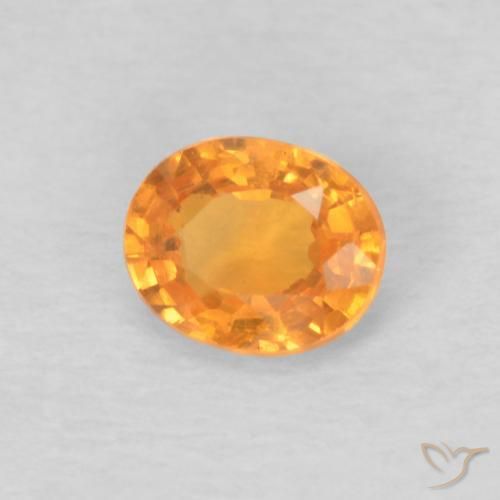 Hilo de espesartita Naranja miel natural de 0.47 ct, Ovalada, VS