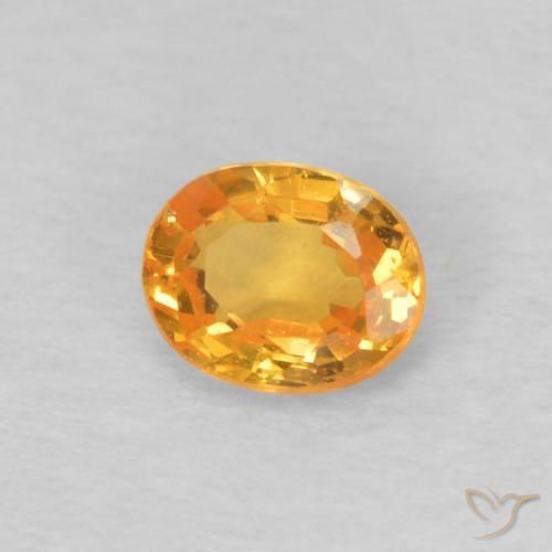 Hilo de espesartita Naranja albaricoque natural de 0.45 ct, Ovalada, VS