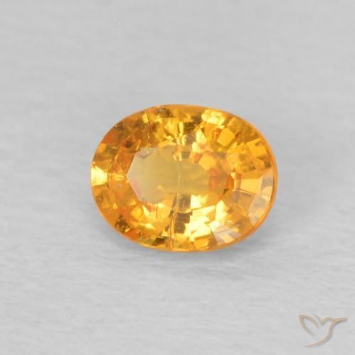 Hilo de espesartita Naranja medio natural de 0.46 ct, Ovalada, VS-SI