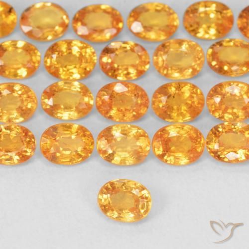 Hilo de espesartita Naranja albaricoque natural de 0.26 ct, Ovalada, VS
