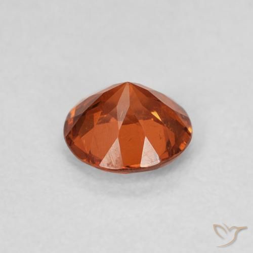 Hilo de espesartita Ámbar naranja natural de 0.57 ct, Corte Redondo, SI