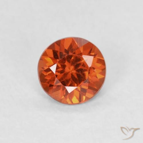 0.39ct Natural Naranja fuego Hilo de espesartita, Redondo, SI