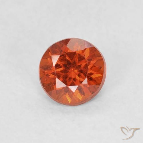 0.33ct Natural Naranja medio Hilo de espesartita, Redondo, SI