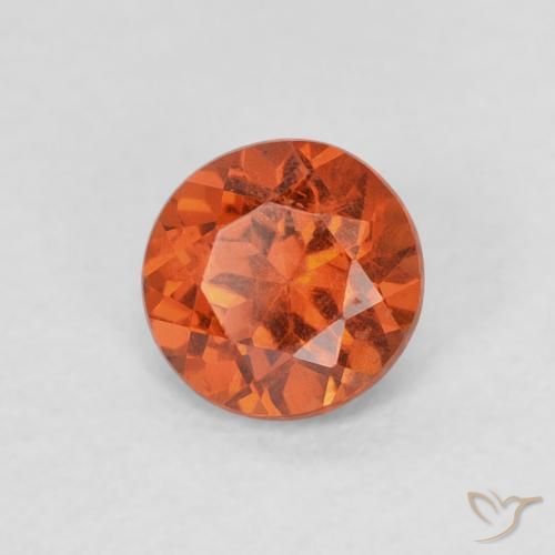 Hilo de espesartita Naranja rojizo natural de 0.65 ct, Redondo, SI