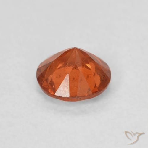 Hilo de espesartita Ámbar naranja natural de 0.37 ct, Redondo, SI