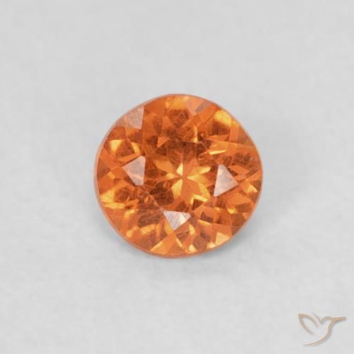 0.23ct Natural Naranja fuego Hilo de espesartita, Redondo, SI