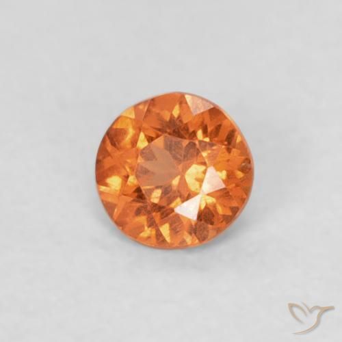 Hilo de espesartita Naranja fuego natural de 0.23 ct, Redondo, SI