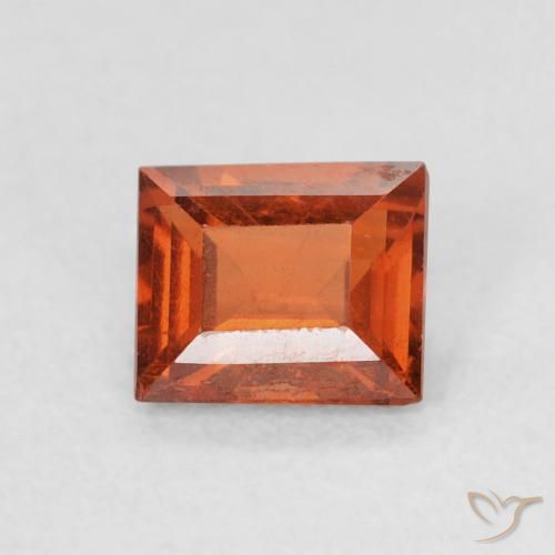 0.67ct Natural Naranja fuego Hilo de espesartita, Corte Baguette, VS