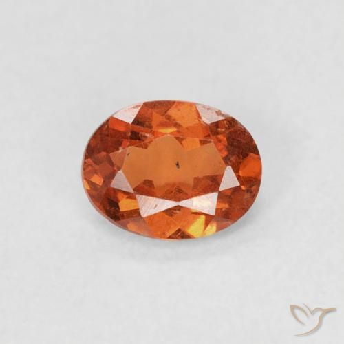 0.39ct Natural Ámbar naranja Hilo de espesartita, Ovalada, SI