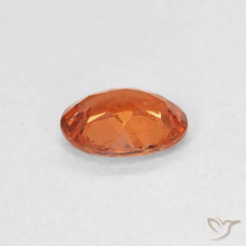 Hilo de espesartita Ámbar naranja natural de 0.39 ct, Ovalada, SI