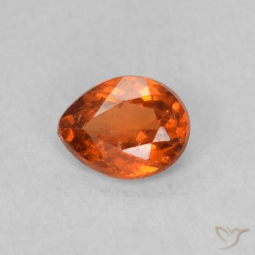 0.39ct Natural Naranja oscuro Hilo de espesartita, En forma de pera, SI