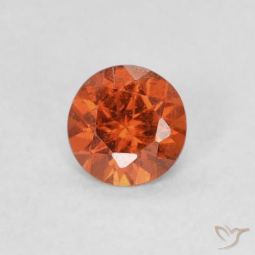 0.34ct Natural Naranja medio Hilo de espesartita, Redondo, SI