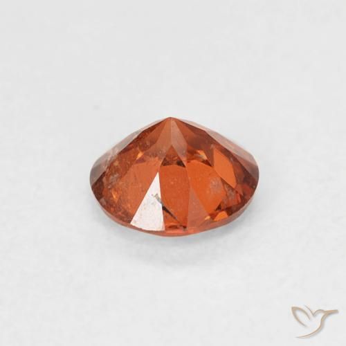 Hilo de espesartita Ámbar naranja natural de 0.51 ct, Redondo, SI